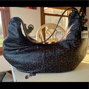 Frye leather leopard shoulder bag! Very cute! New with tags, very spacious!